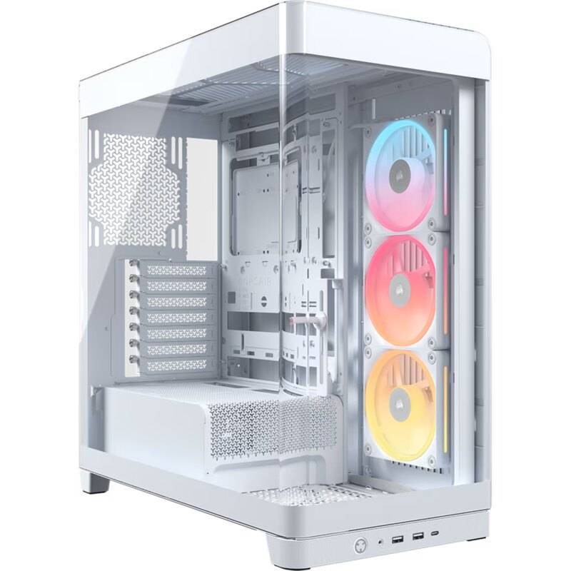 Gabinete Corsair Icue 4500X Frame Blanco Cristal Panoramico 3 Coolers Argb