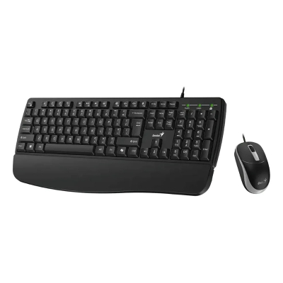 Kit Teclado Y Mouse Genius Km-123 Usb Español Negro Ai Copilot