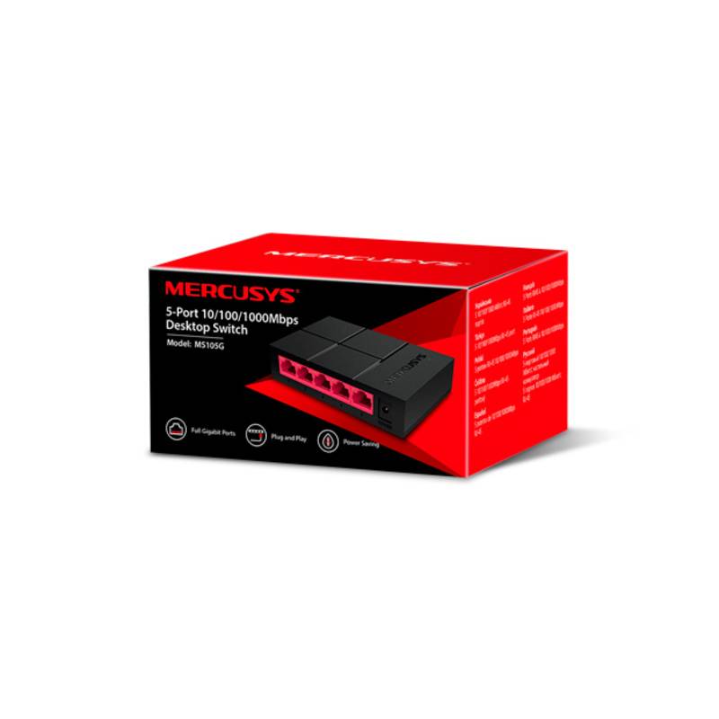 Switch Mercusys 5 Puertos Gigabit Ms105G