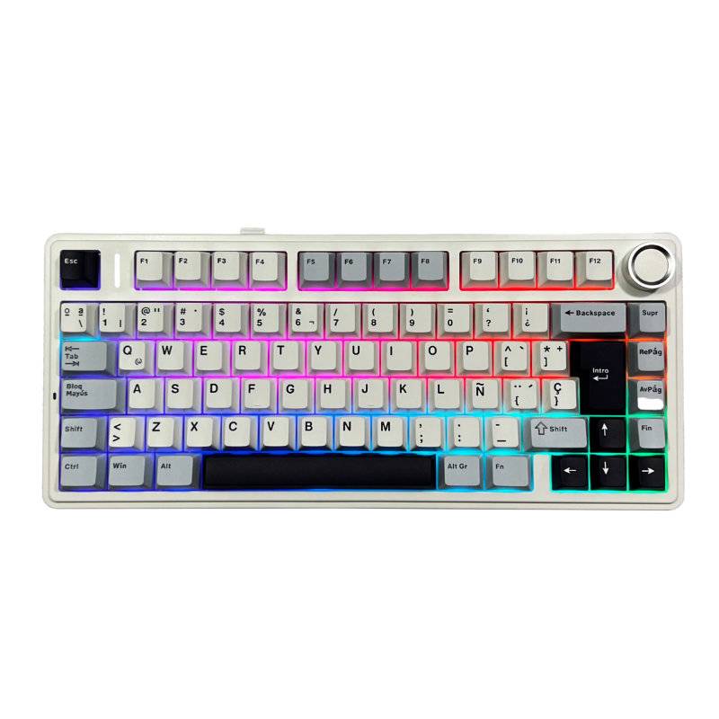 Teclado Mecánico Inalámbrico Aula F75 Reaper Blue/White/Purple Español