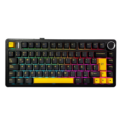 Teclado Mecánico Inalámbrico Aula F75 Reaper Black/Dark Blue/Orange Español