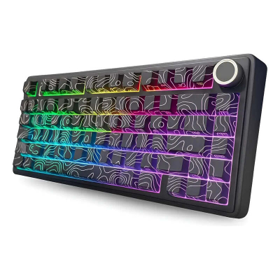 Teclado Aula F75 Rgb Black Contour Star Vector Inalambrico English