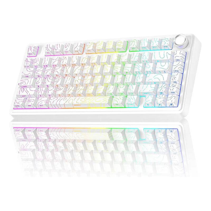 Teclado Mecánico Inalámbrico Aula F75 White Contour Star Vector Inglés