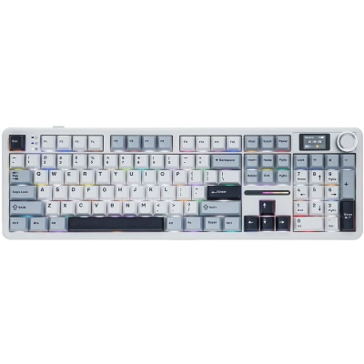 Teclado Mecánico Inalámbrico Aula F108 Pro Reaper Light Blue/White/Dark Purple Inglés