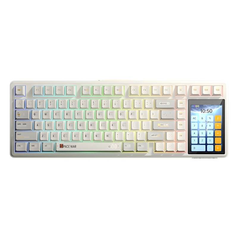Teclado Mecánico Inalámbrico Aula L99 Caramel Latte Milk Coffee Inglés