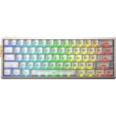 Teclado Gamer Magnético Aula Ag60 Pro Aluminio Silver Español