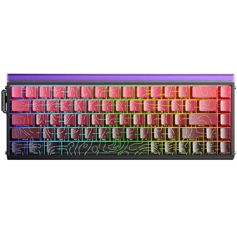 Teclado Gamer Magnético Aula Hero 68 He Dragon King Black/Red Inglés