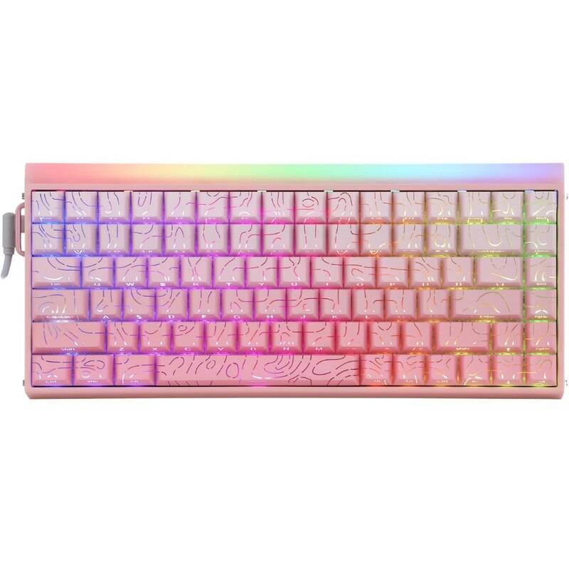 Teclado Gamer Magnético Aula Hero 84 He Pink Inglés