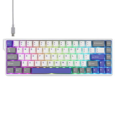 Teclado Gamer Magnético Aula Win68He Max White/Blue/Grey Español
