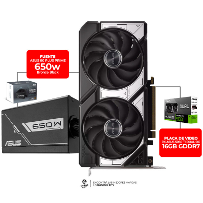 Combo Actualización Asus: Placa De Video Rtx 5060 Ti Dual Oc 16Gb + Fuente Prime 650W 80+ Bronze