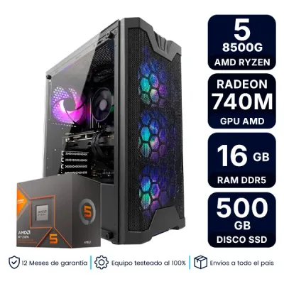 Pc Armada Gamer Amd Ryzen 5 8500G 16Gb 500G Ssd Fuente 600W 80+