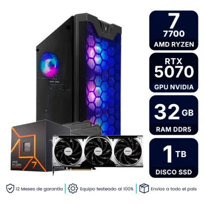 Pc Armada Gamer Amd Ryzen 7 7700 32Gb 1Tb Nvme Rtx 5070