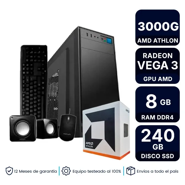 Pc Armada Amd Athlon 3000G 8Gb Ram 240G Ssd