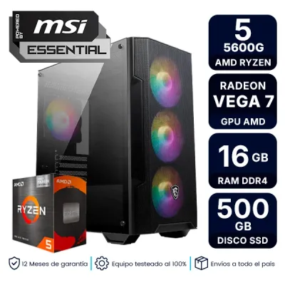 Pc Armada Gamer Amd Ryzen 5 5600G 16Gb Ram Ssd 500Gb Fuente 600W 80 Plus
