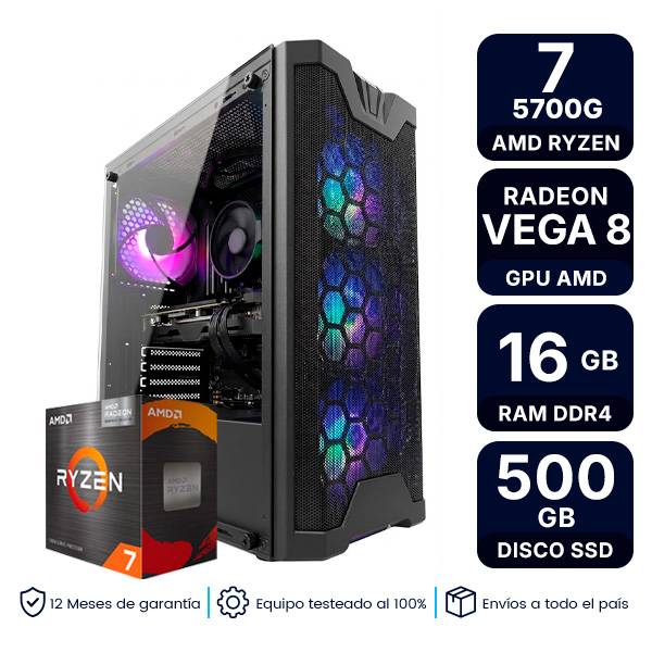Pc Armada Gamer Amd Ryzen 7 5700G 16Gb Ram Ssd 500Gb
