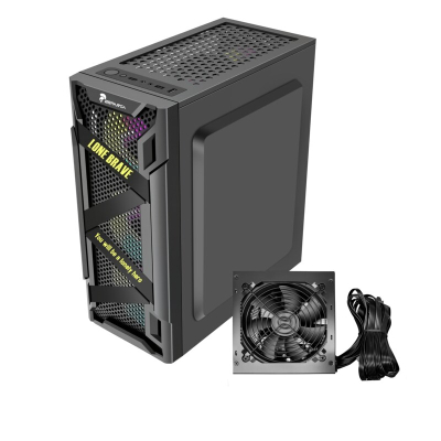 Gabinete Esparta Kit002 Vidrio Templado + Fuente 600W + 3 Fans Rgb