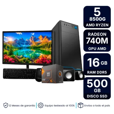 Pc Armada Con Monitor Amd Ryzen 5 8500G 16Gb 500Gb Ssd Gamer