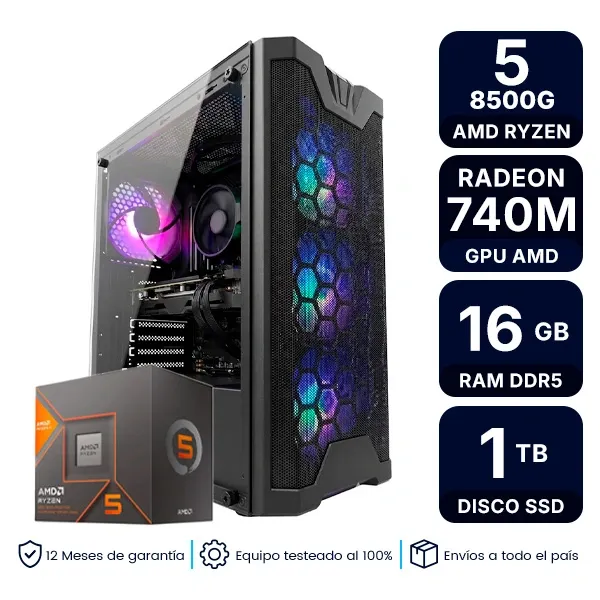Pc Armada Gamer Amd Ryzen 5 8500G 16Gb Ram Ssd 1Tb Psu 600W 80+