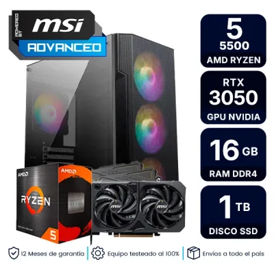 Pc Armada Gamer Amd Ryzen 5 5500 16Gb Ram 1Tb Ssd Rtx 3050