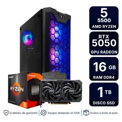 Pc Armada Gamer Amd Ryzen 5 5500 16Gb Ram 1Tb Ssd Rtx 5050