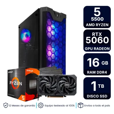 Pc Armada Gamer Amd Ryzen 5 5500 16Gb Ram 1Tb Ssd Rtx 5060