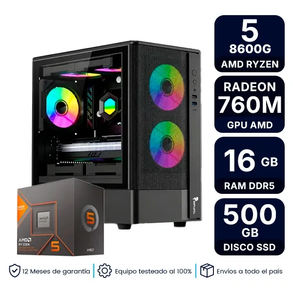 Pc Armada Gamer Amd Ryzen 5 8600G 16Gb Ram 500Gb Ssd