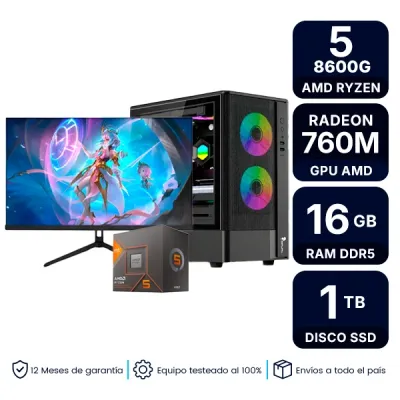 Pc Armada Con Monitor Amd Ryzen 5 8600G 16Gb 1Tb Ssd