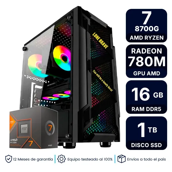 Pc Armada Gamer Amd Ryzen 7 8700G 16Gb Ram 1Tb Ssd 780M