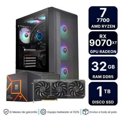 Pc Armada Gamer Amd Ryzen 7 7700 32Gb Ram 1Tb Ssd Rx 9070 Xt