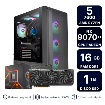 Pc Armada Gamer Amd Ryzen 5 7600 16Gb Ram 1Tb Ssd Rx 9070 Xt