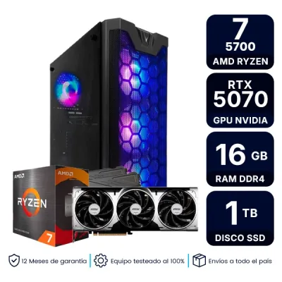 Pc Armada Gamer Amd Ryzen 7 5700 16Gb Ram 1Tb Ssd Rtx 5070