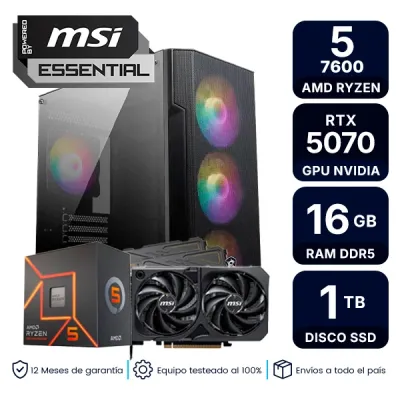 Pc Armada Gamer Amd Ryzen 5 7600 16Gb Ram 1Tb Ssd Rtx 5070