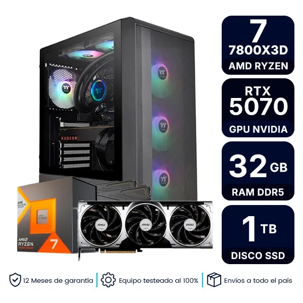 Pc Armada Gamer Amd Ryzen 7 7800X3D 32Gb Ram 1Tb M2 Rtx 5070