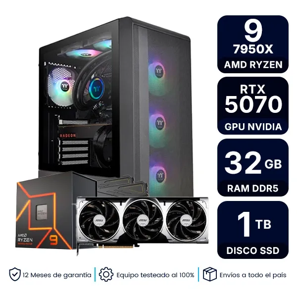 Pc Armada Gamer Amd Ryzen 9 7950X 32Gb Ram 1Tb M2 Rtx 5070