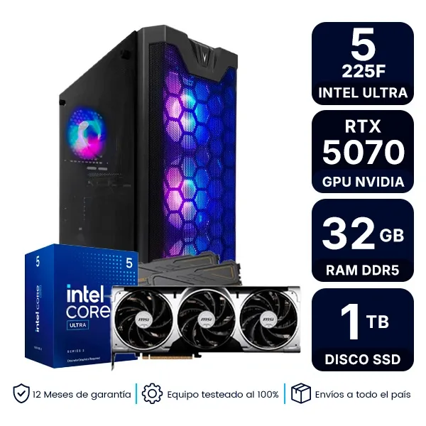 Pc Armada Gamer Intel Core Ultra 5 225 32Gb 1Tb Ssd Rtx 5070