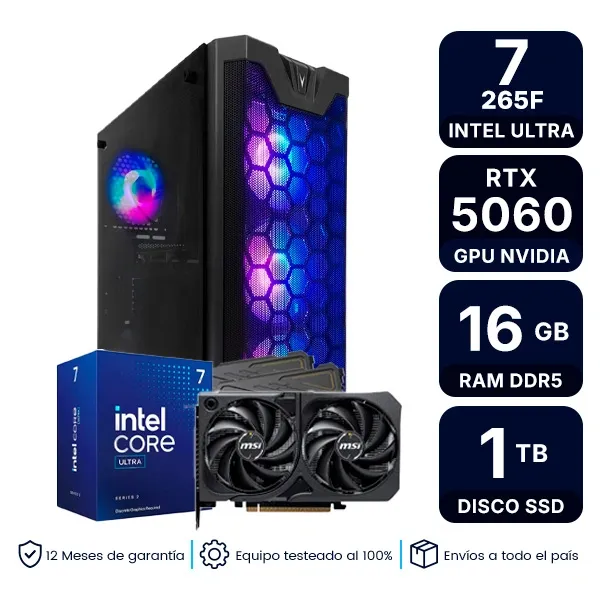 Pc Armada Gamer Intel Core Ultra 7 265 16Gb Ram 1Tb Ssd Rtx 5060