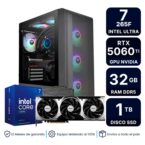 Pc Armada Gamer Intel Core Ultra 7 265F 32Gb Ram 1Tb Ssd Rtx 5060 Ti