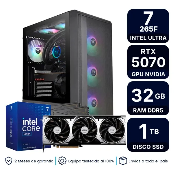 Pc Armada Gamer Intel Core Ultra 7 265F 32Gb Ram 1Tb M2 Rtx 5070
