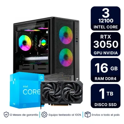 Pc Armada Gamer Intel Core I3 12100F 16Gb 1Tb Ssd Rtx 3050
