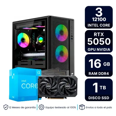 Pc Armada Gamer Intel Core I3 12100F 16Gb 1Tb Ssd Rtx 5050