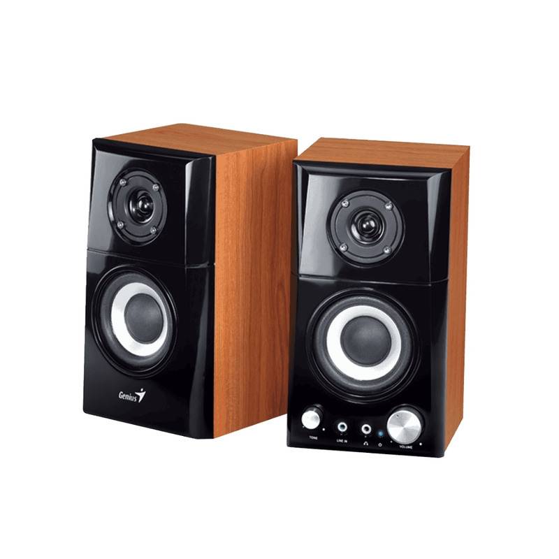Parlantes De Escritorio Genius Sp-Hf500A Ii Madera 16W Rms Jack 3.5Mm