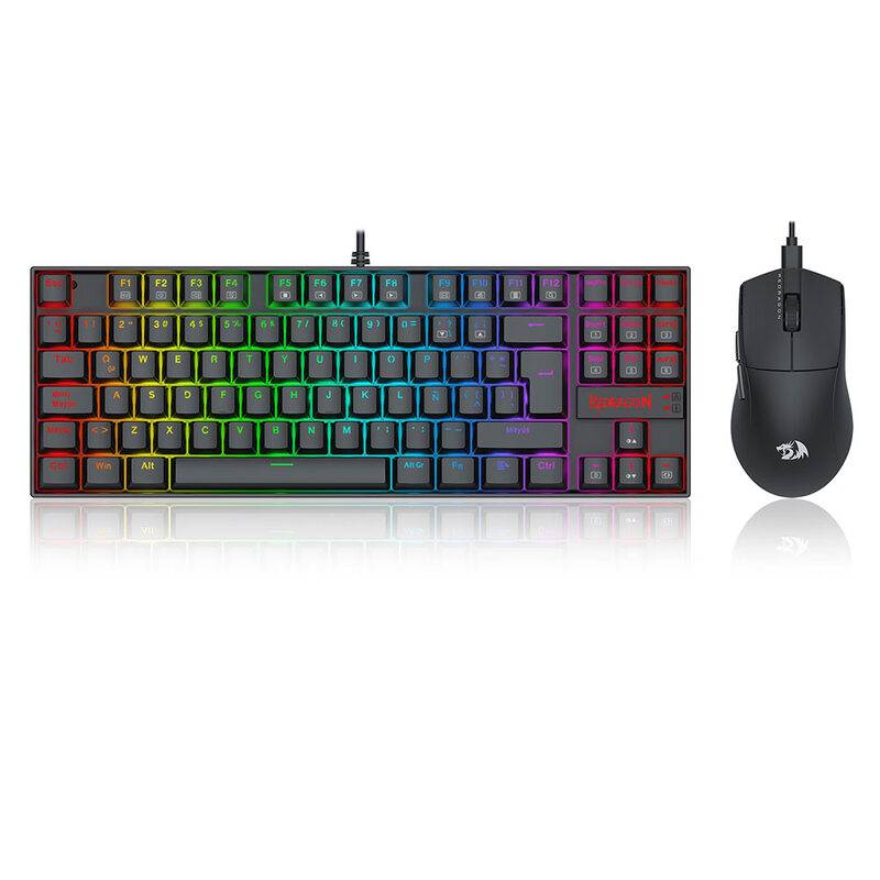 Combo Gamer Redragon S145 Teclado Mecanico K552Rgb Mas Mouse M724 26000Dpi