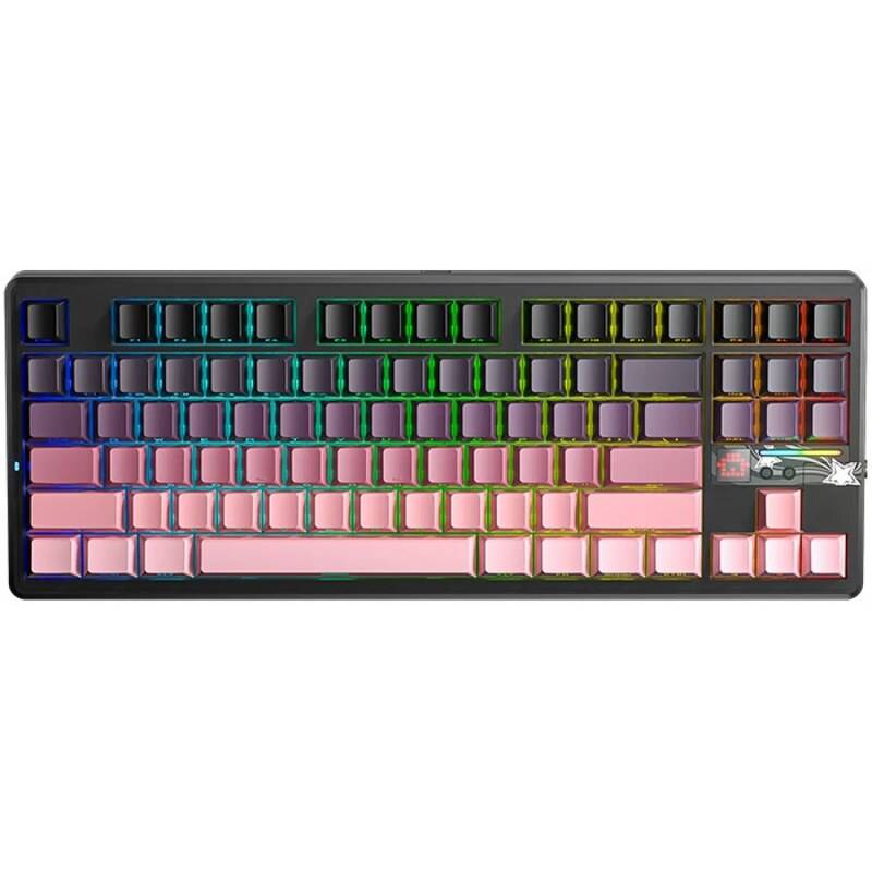Aula F87 Pro V2 Rgb - Teclado Mecánico Black/Gradient Pink