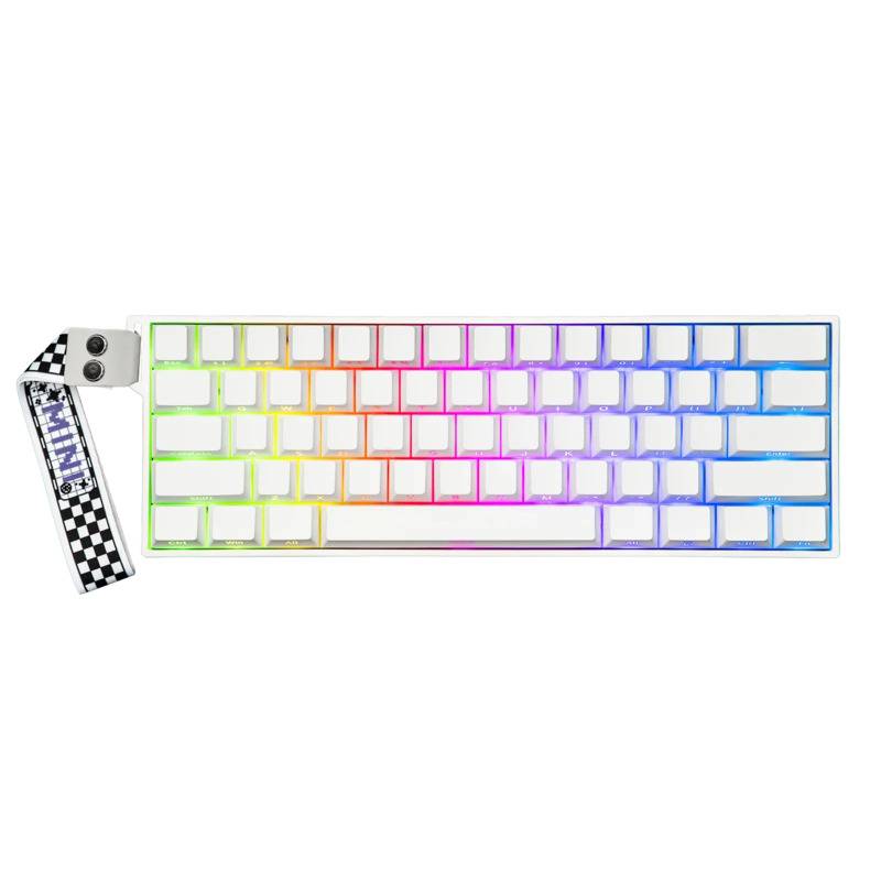 Aula Mini He Pro 60% Rgb Magnetic White - Teclado Mecánico Gaming