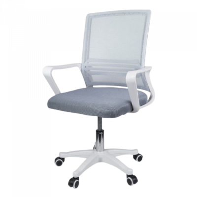 Silla Oficina Air Mesh Blanca Y Gris - Ergonómica Para Home Office