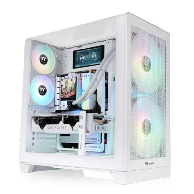 Gabinete Gaming Thermaltake View 390 Tg Curvo Snow White