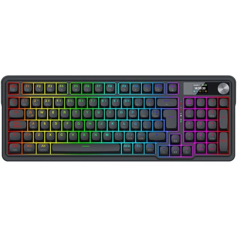 Teclado Inalámbrico Mecánico Gaming Redragon Eisa Lcd Pro K719Rgb-Pro Sp