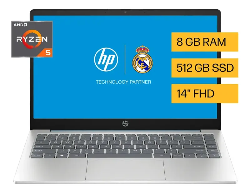 Notebook Hp 14-Em0027La Ryzen 5 7520U 8Gb 512Gb Ssd 14 Fhd W11