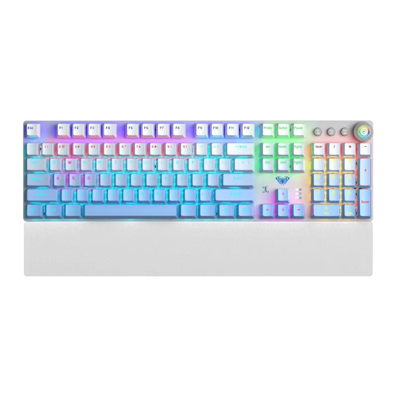 Teclado Aula F2088 Air Rgb Rainbow Sw Brown Mecanico Blue/Gradient English