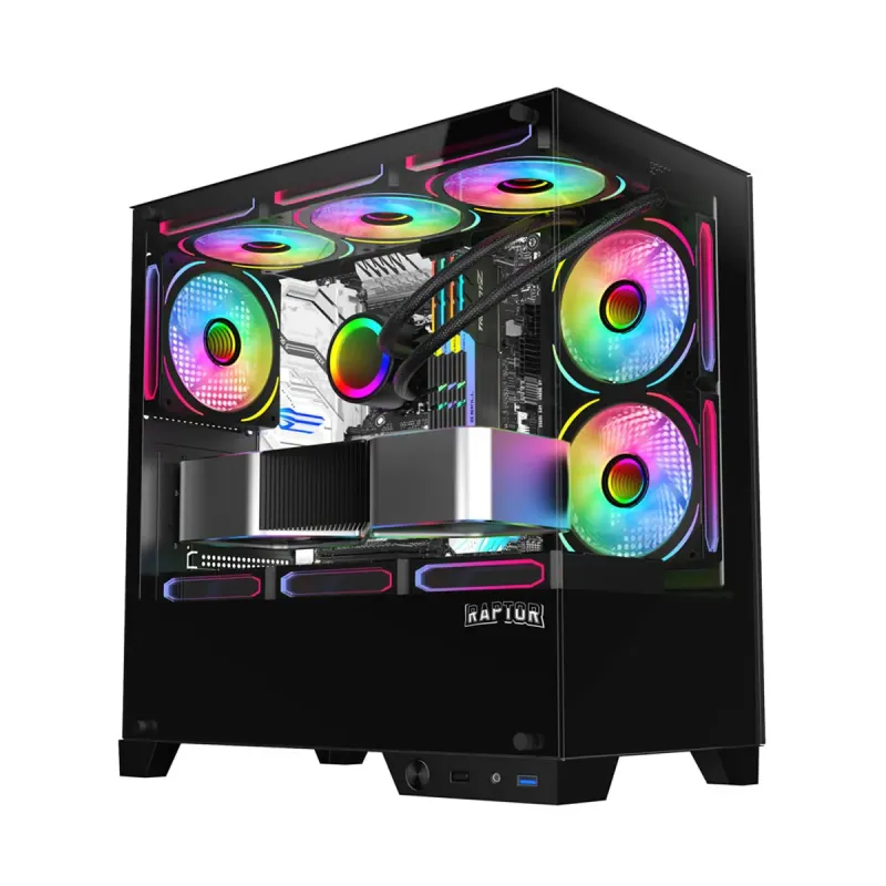 Gabinete Raptor Thunder Strike Tg Mid-Tower X1 Fan Rgb
